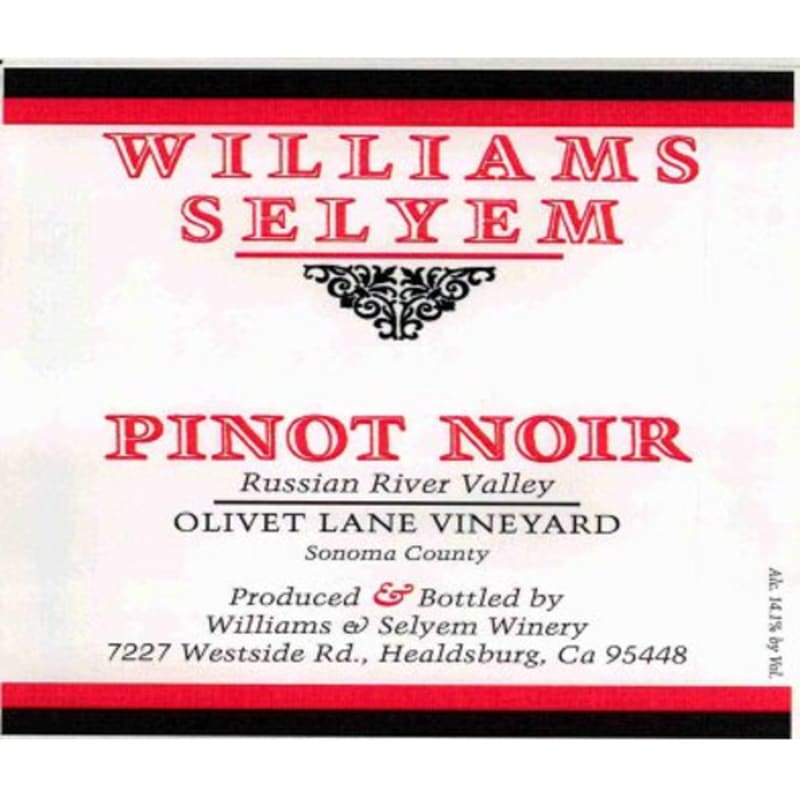 Williams Selyem Olivet Lane Pinot Noir 2013 Front Label