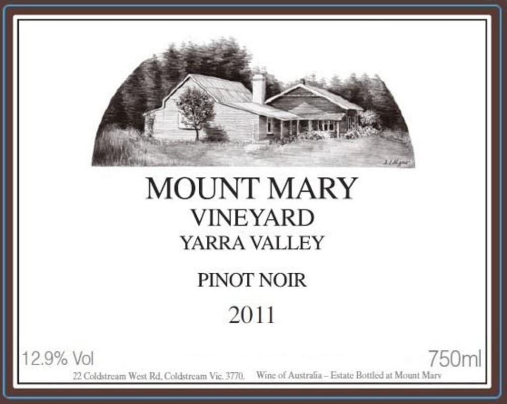 Mount Mary Vineyards Pinot Noir 2011 Front Label