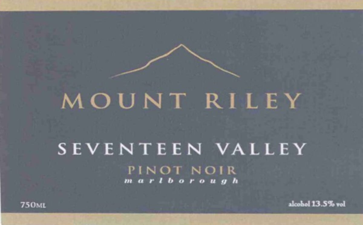 Mount Riley Seventeen Valley Pinot Noir 2005 Front Label