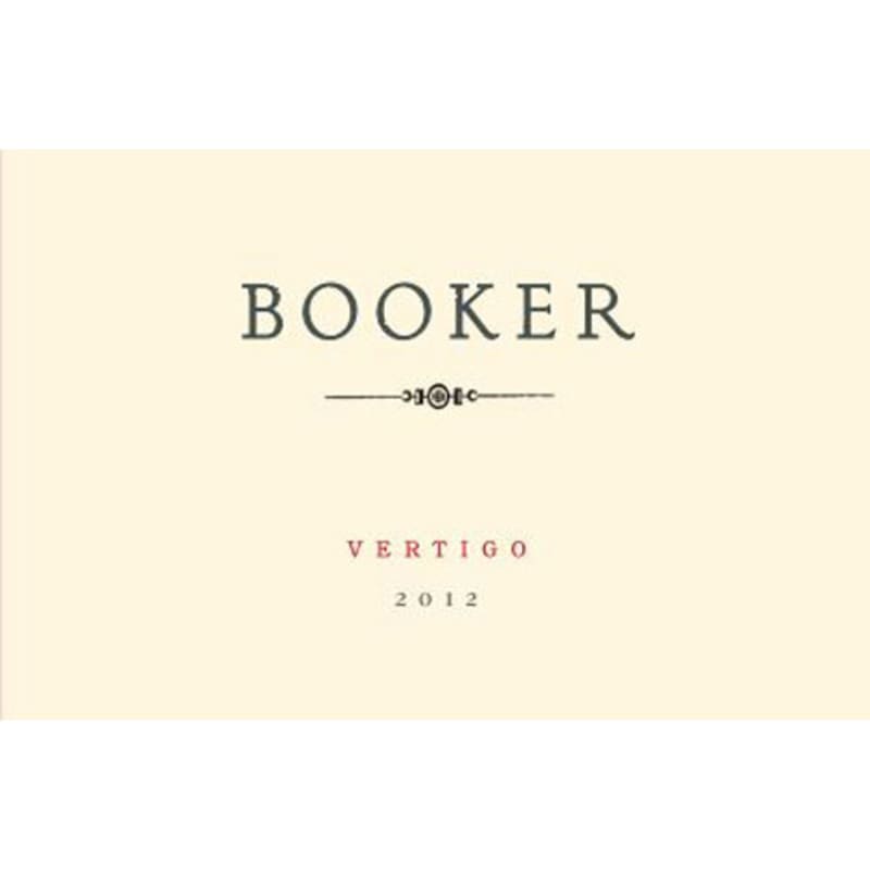 Booker Vineyard Vertigo 2012 Front Label