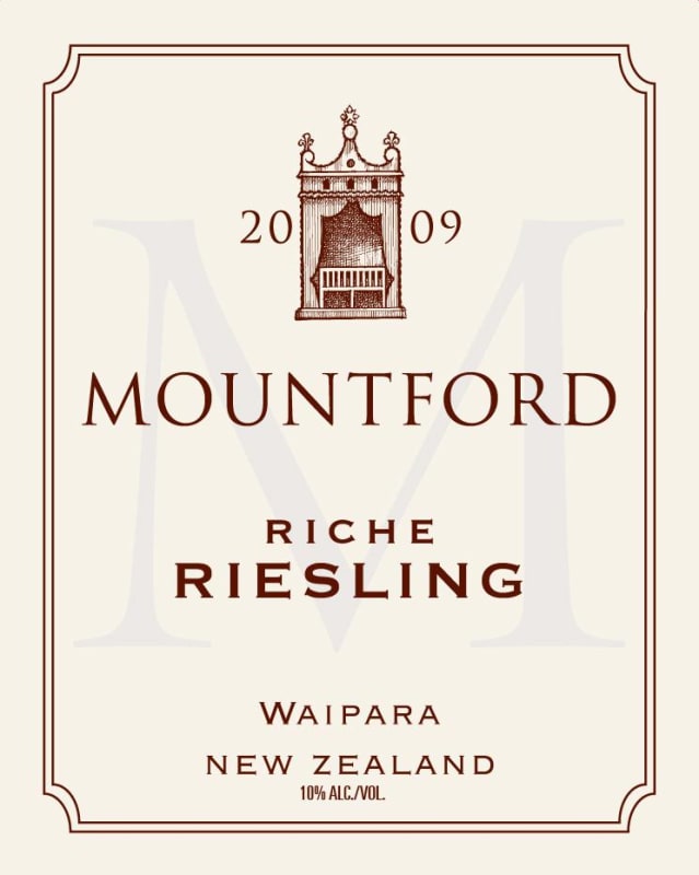Mountford Riche Riesling 2009 Front Label