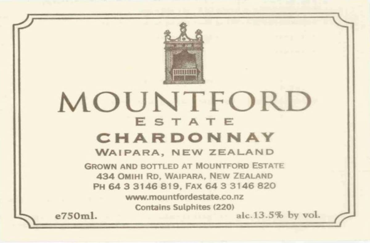 Mountford Chardonnay 2002 Front Label