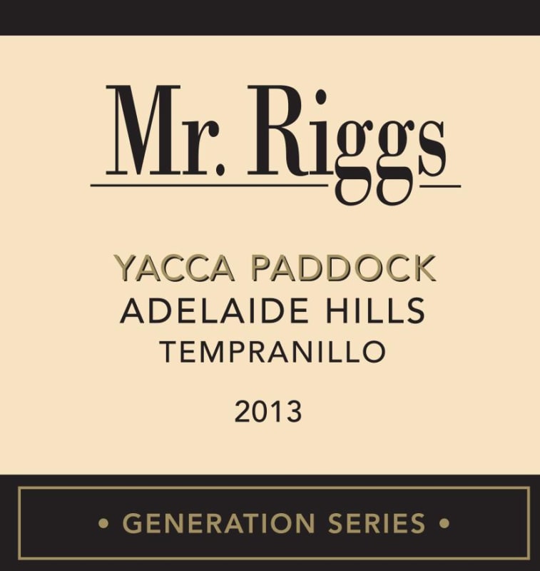 Mr. Riggs Yacca Paddock Tempranillo 2013 Front Label