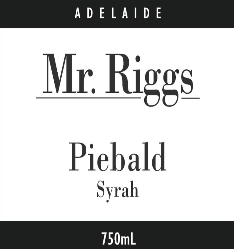 Mr. Riggs Piebald Syrah 2013 Front Label