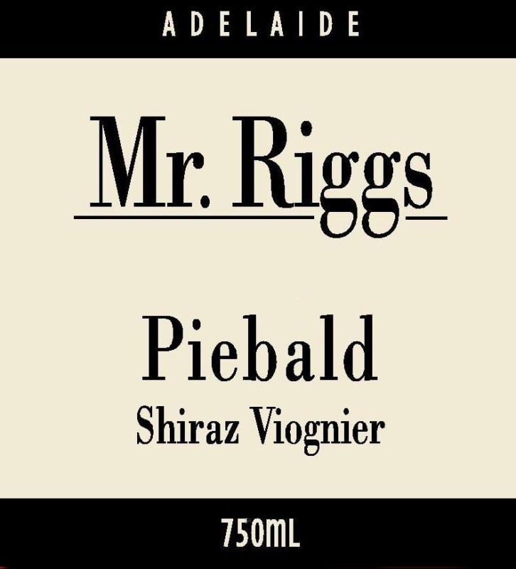 Mr. Riggs Piebald Shiraz Viognier 2012 Front Label