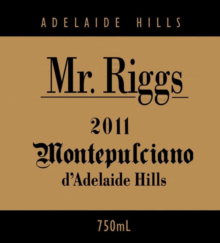 Mr. Riggs Montepulciano 2011 Front Label