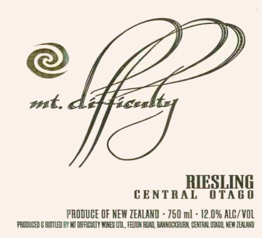 Mt Difficulty Target Gully Riesling 2013 Front Label