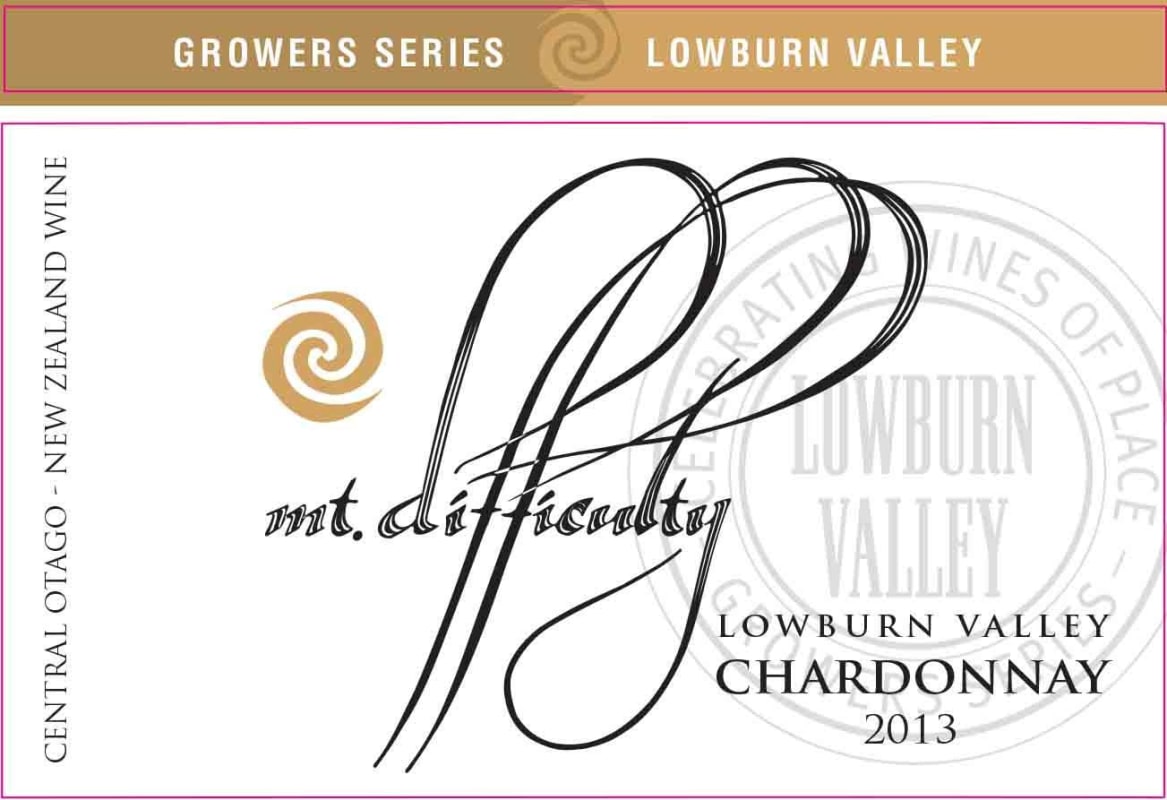 Mt Difficulty Growers Series Lowburn Chardonnay 2013 Front Label