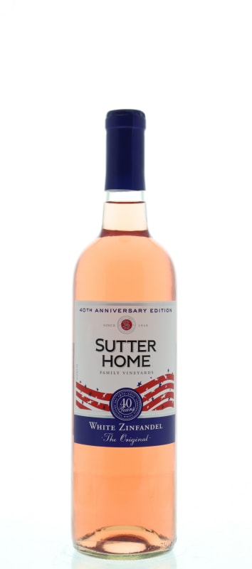 Sutter Home White Zinfandel 40th Anniversary Edition Front Bottle Shot