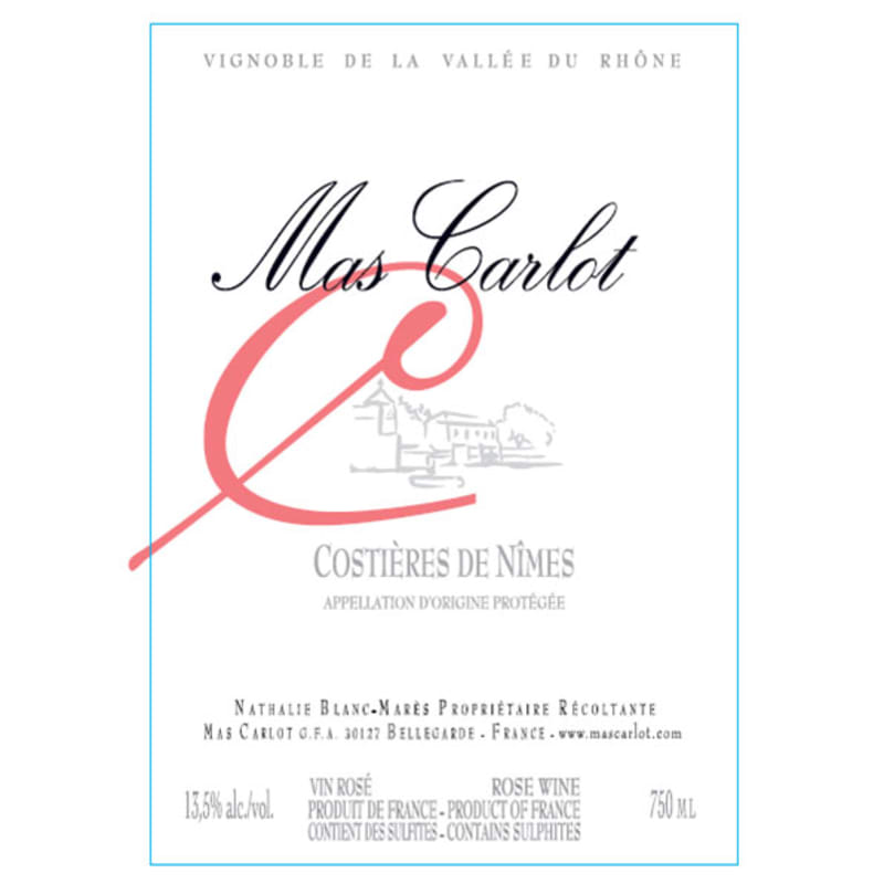 Mas Carlot Rose 2013 Front Label
