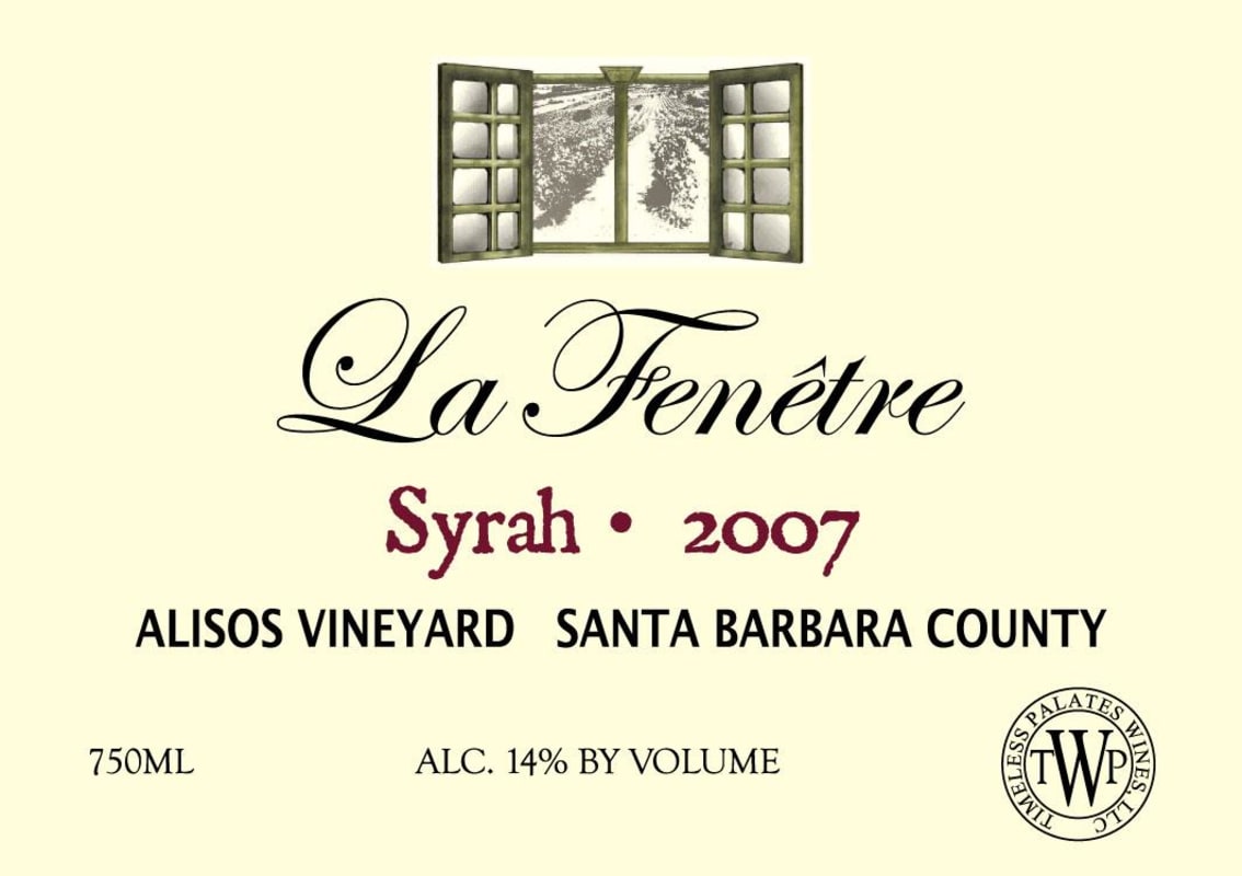La Fenetre Alisos Vineyard Syrah 2007 Front Label