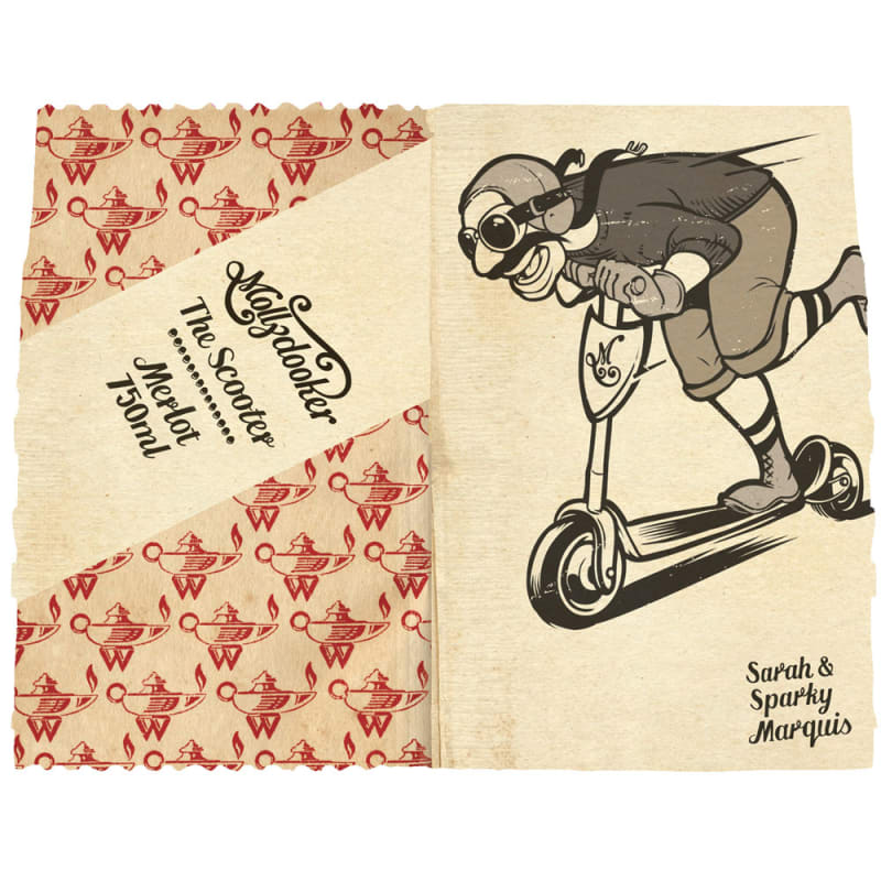 Mollydooker The Scooter Merlot 2014 Front Label