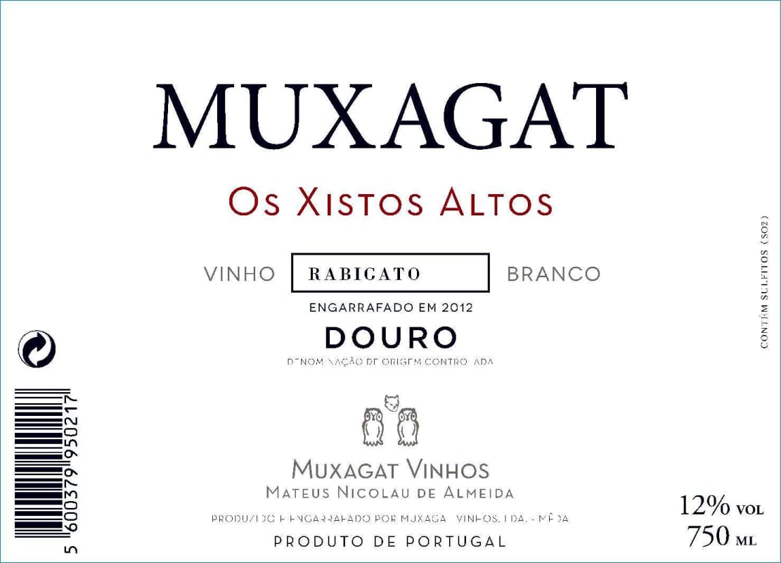 Muxagat Os Xistos Altos Rabigato 2014 Front Label