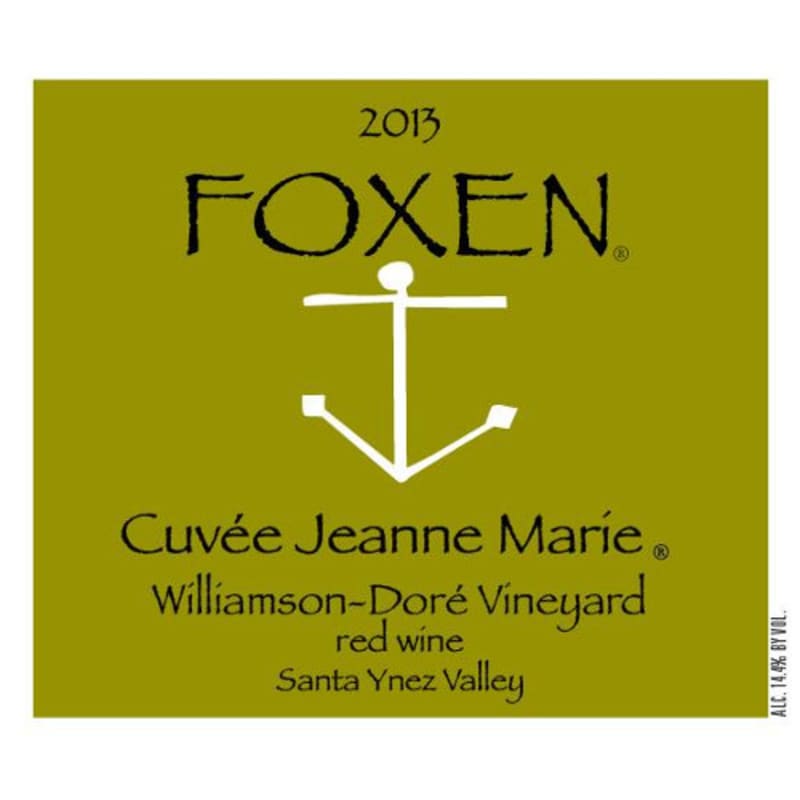 Foxen Cuvee Jeanne Marie 2013 Front Label