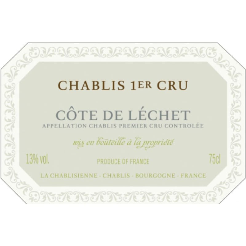 La Chablisienne Chablis Cote de Lechet Premier Cru 2012 Front Label