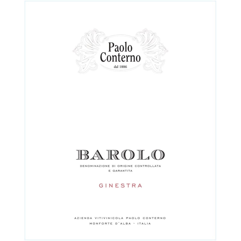 Paolo Conterno Barolo Ginestra 2010 Front Label