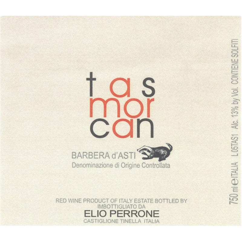 Elio Perrone Barbera d'Asti Tasmorcan 2014 Front Label