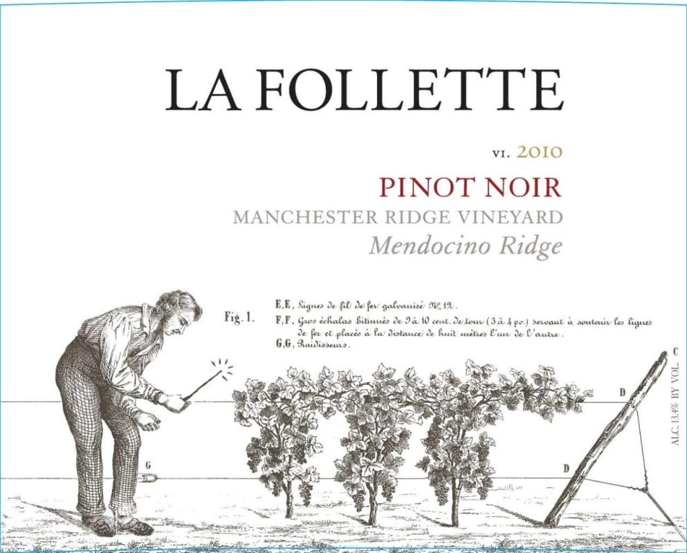 La Follette Manchester Ridge Vineyard Pinot Noir 2010 Front Label
