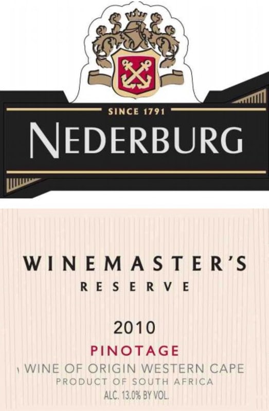 Nederburg Winemaster's Reserve Pinotage 2010 Front Label