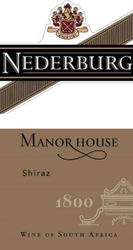 Nederburg The Manor Shiraz 2015 Front Label