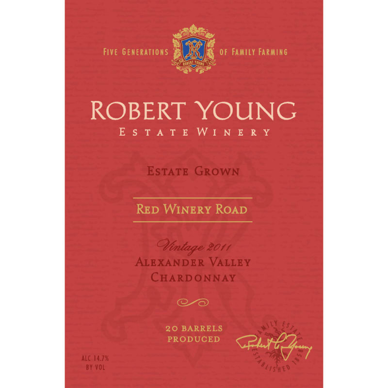 Robert Young Red Winery Road Chardonnay 2011 Front Label