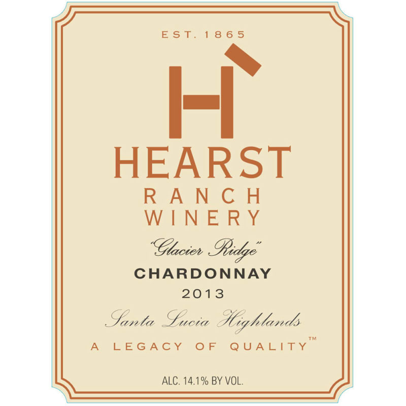 Hearst Ranch Glacier Ridge Chardonnay 2013 Front Label