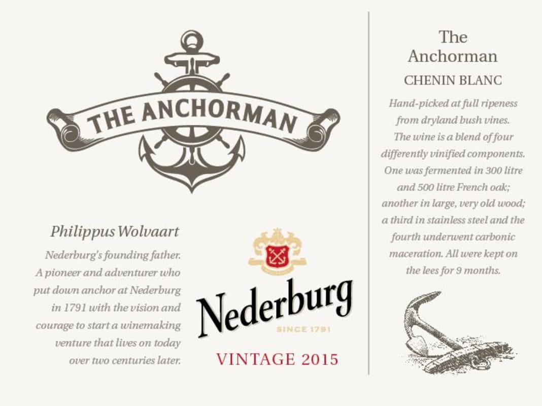 Nederburg The Anchorman Chenin Blanc 2015 Front Label