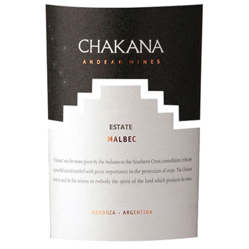 Bodega Chakana Estate Selection Malbec 2013 Front Label