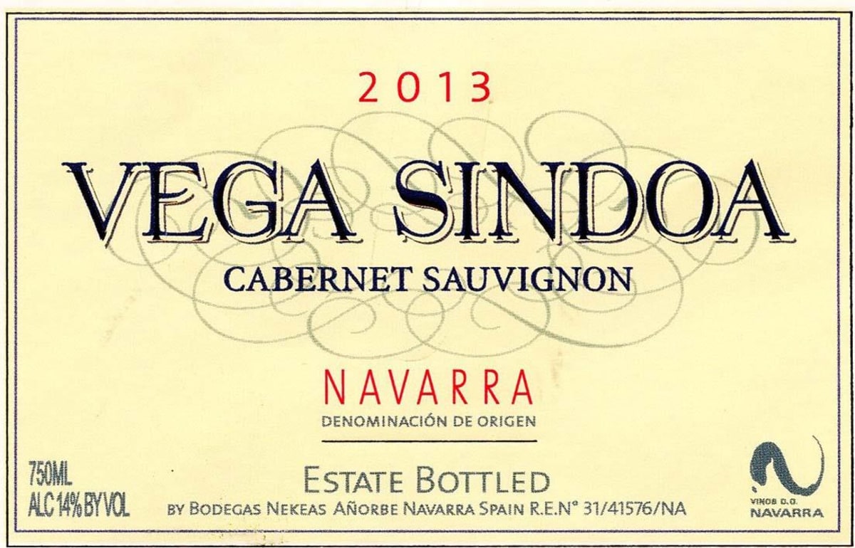 Bodegas Nekeas Vega Sindoa Cabernet Sauvignon 2013 Front Label