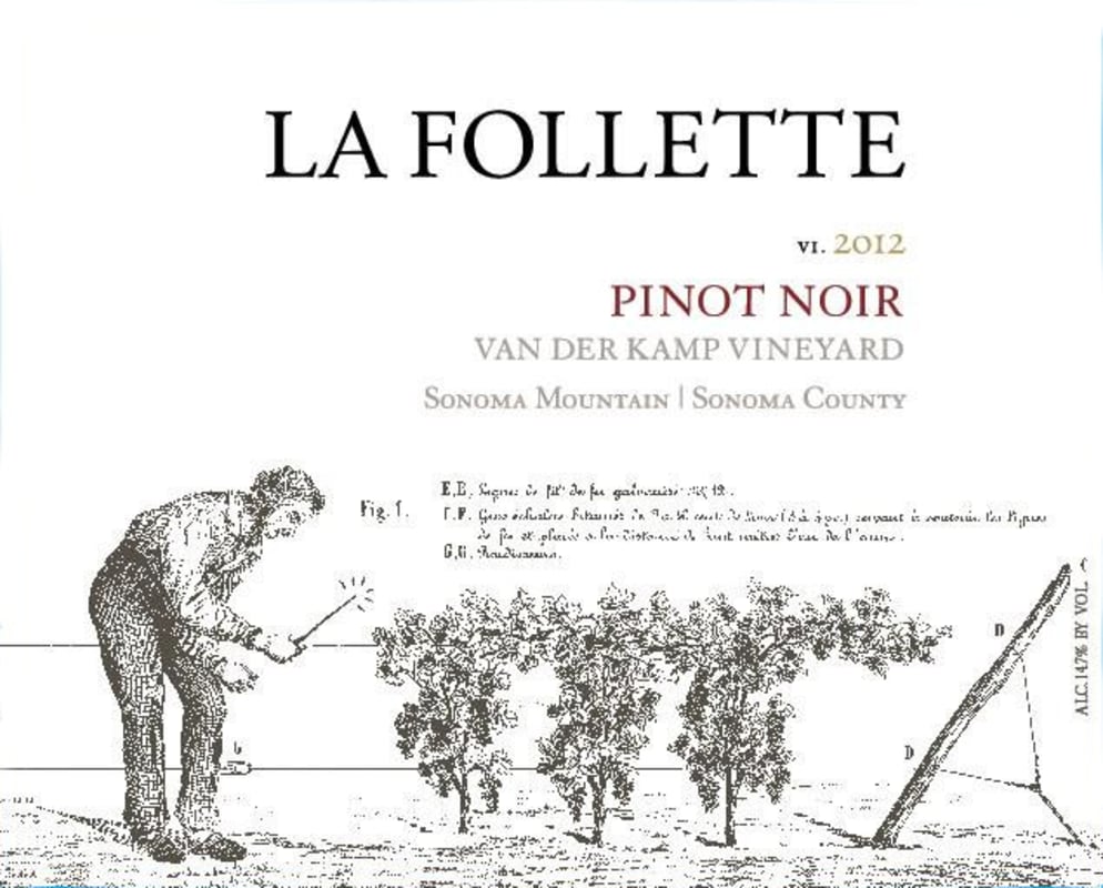 La Follette Van der Kamp Vineyard Pinot Noir 2012 Front Label