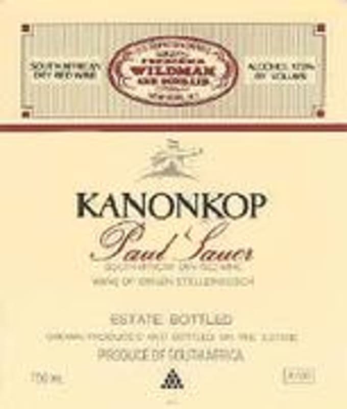 Kanonkop Paul Sauer Red Blend 1996 Front Label