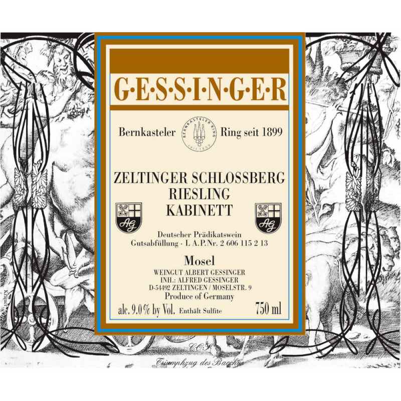 Gessinger Zeltinger Schlossberg Riesling Kabinett 2014 Front Label
