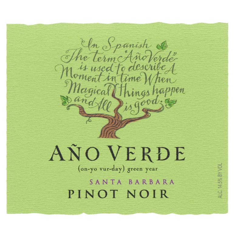 Ano Verde Santa Barbara Pinot Noir 2013 Front Label