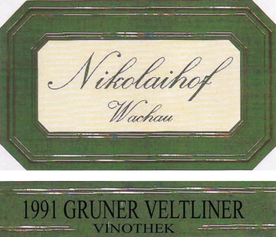 Nikolaihof Vinothek Gruner Veltliner 1991 Front Label