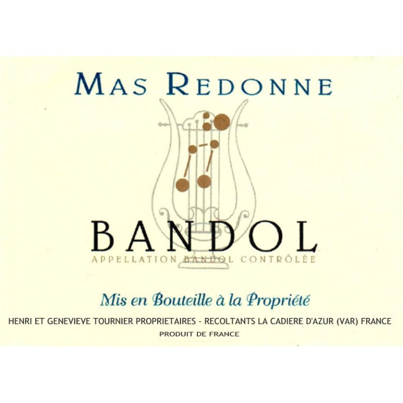 Mas Redonne Bandol Rose 2013 Front Label
