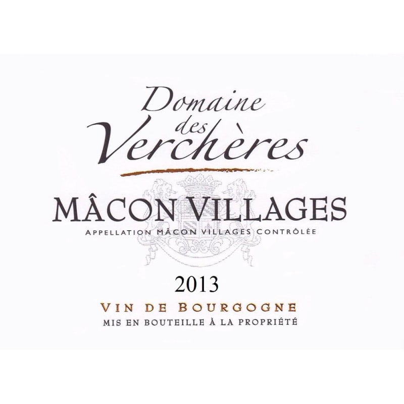 Domaine des Vercheres Macon Villages 2013 Front Label