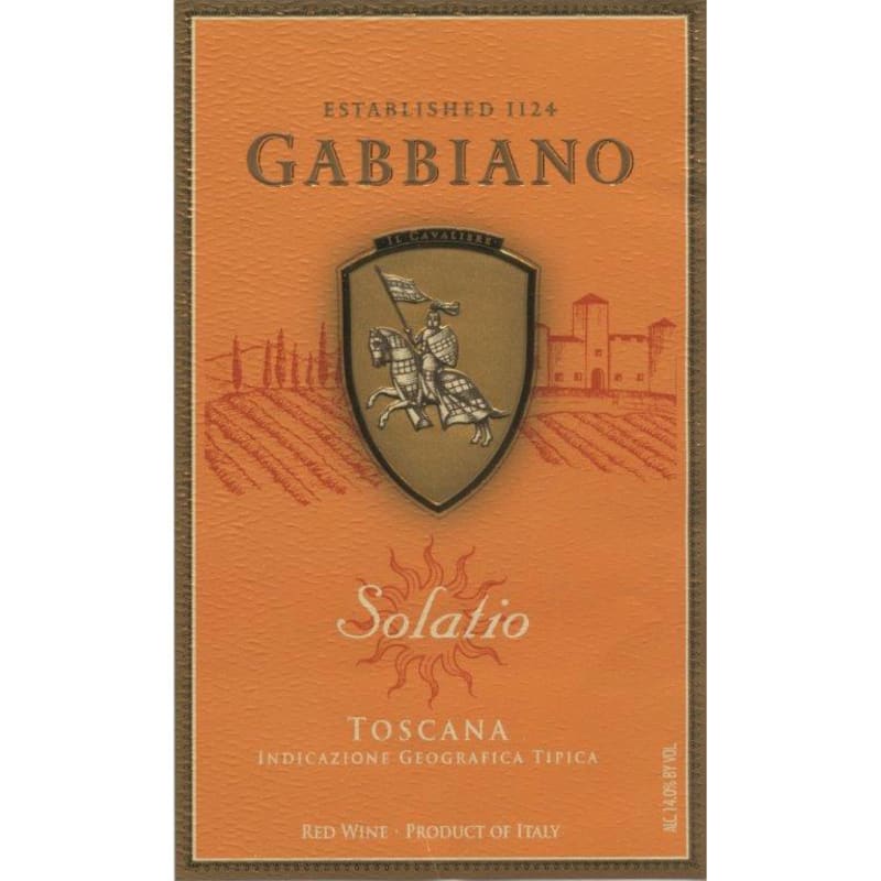 Gabbiano Solatio Red 2012 Front Label