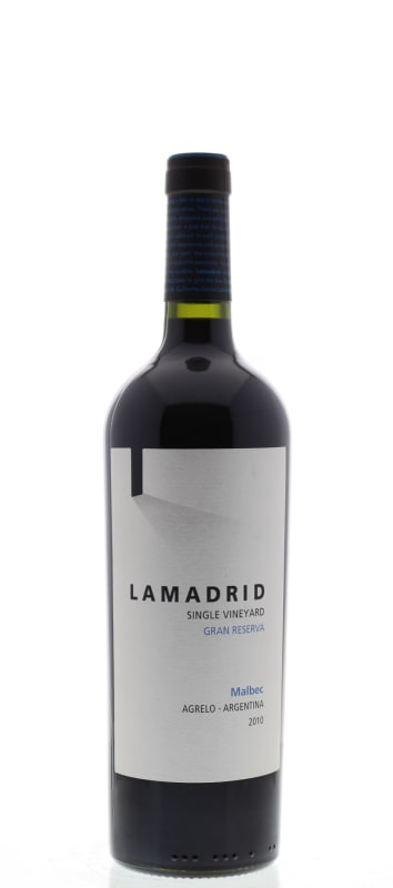 Lamadrid Single Vineyard Malbec Gran Reserva 2010 Front Bottle Shot