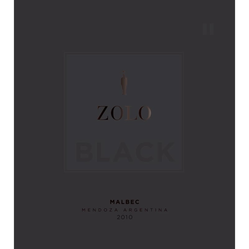Zolo Black Malbec 2010 Front Label