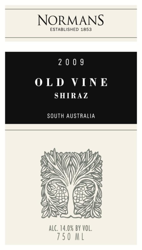 Normans Old Vine Shiraz 2009 Front Label