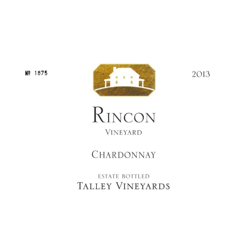 Talley Rincon Vineyard Chardonnay 2013 Front Label