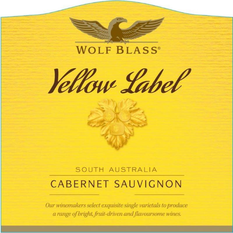 Wolf Blass Yellow Label Cabernet Sauvignon 2012 Front Label