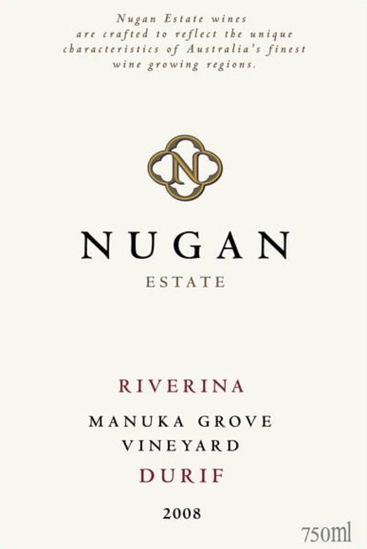 Nugan Estate Durif Manuka Grove 2008 Front Label