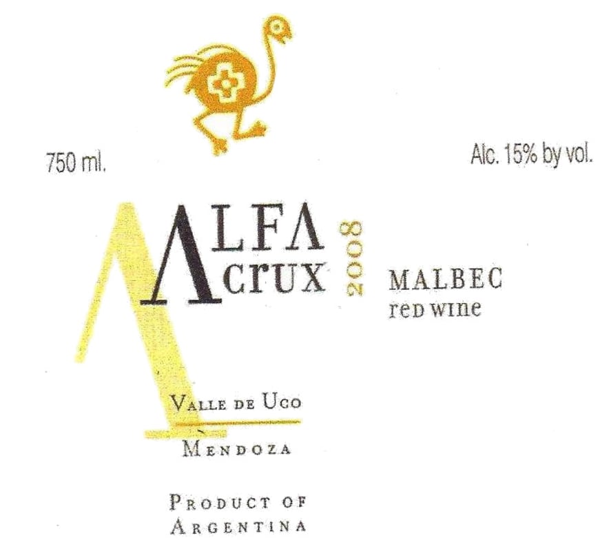 Bodegas O. Fournier Alfa Crux Malbec 2008 Front Label