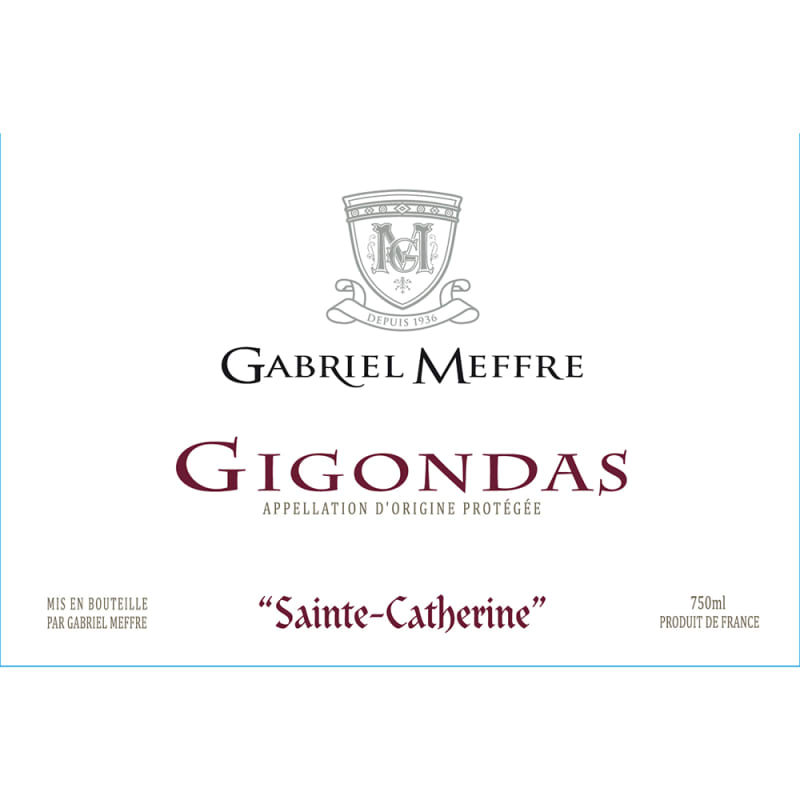 Gabriel Meffre Gigondas Sainte Catherine 2012 Front Label