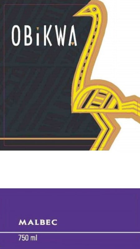 Obikwa Malbec 2013 Front Label