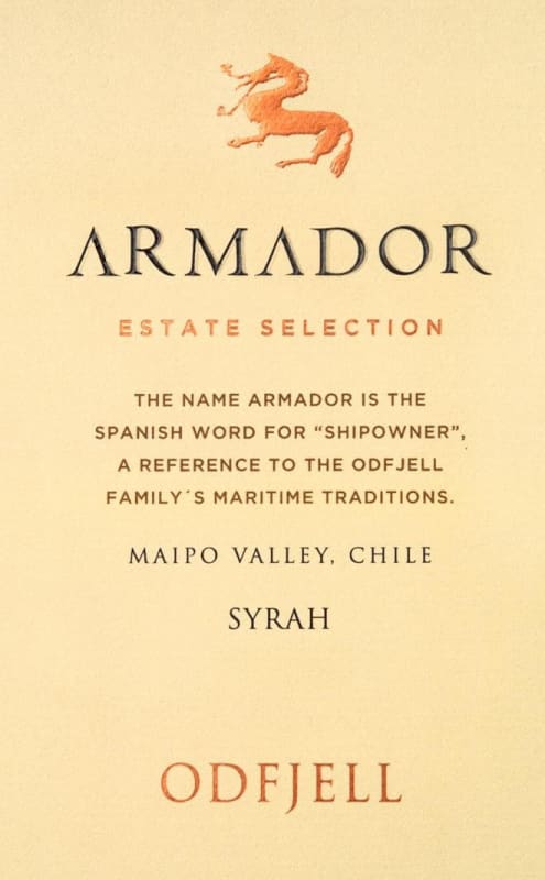 Odfjell Armador Syrah 2011 Front Label