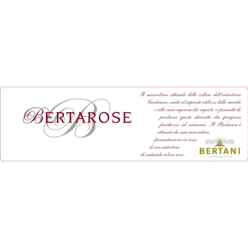 Bertani Bertarose 2015 Front Label