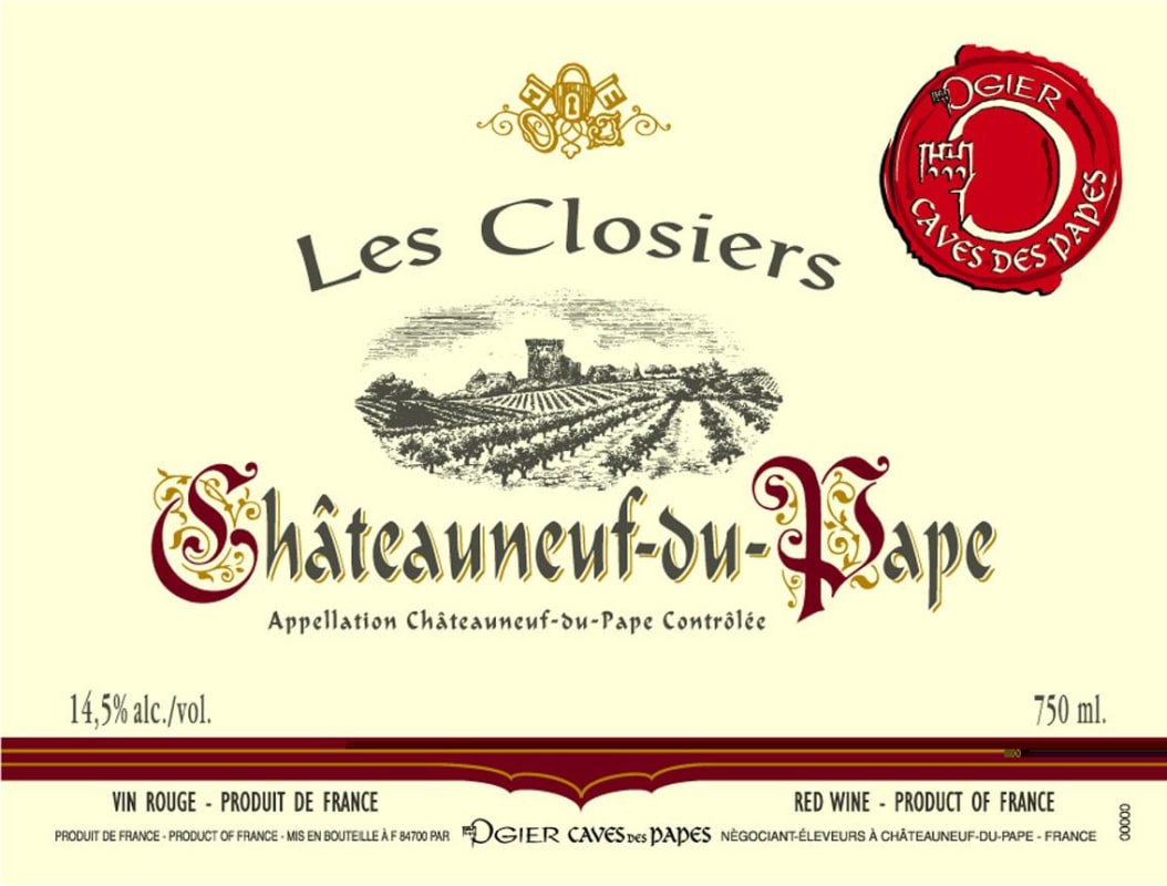 Ogier Chateauneuf-du-Pape Les Closiers 2011 Front Label