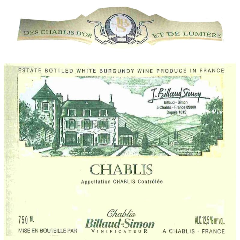 Billaud-Simon Chablis 2013 Front Label